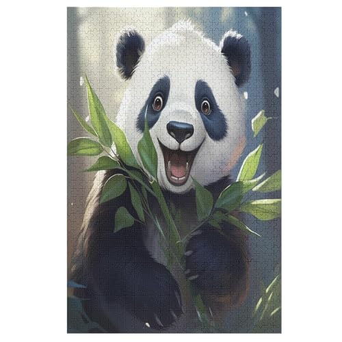Panda Puzzle 1000 Teile, Holzpuzzle Herausforderndes Geschicklichkeitsspiel Für Die Ganze Familie, Kinder Erwachsenenpuzzle Ab 12 Jahren （78×53cm） von DDFRTYY