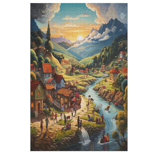Paradis Puzzle 1000 Teile, Holzpuzzle Herausforderndes Geschicklichkeitsspiel Für Die Ganze Familie, Kinder Erwachsenenpuzzle Ab 12 Jahren （78×53cm） von DDFRTYY