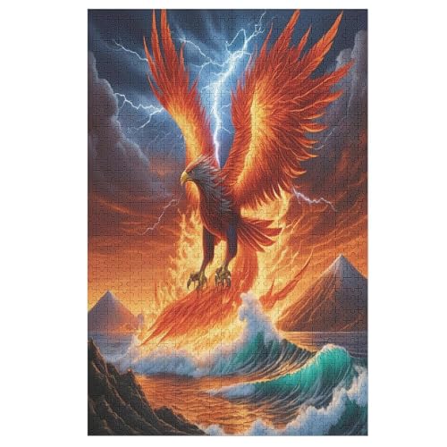 Phönix Holzpuzzle - Puzzle Für Erwachsene, 1000-teilige Puzzles Für Teenager Und Kinder, Herausfordernde Spiele （78×53cm） von DDFRTYY