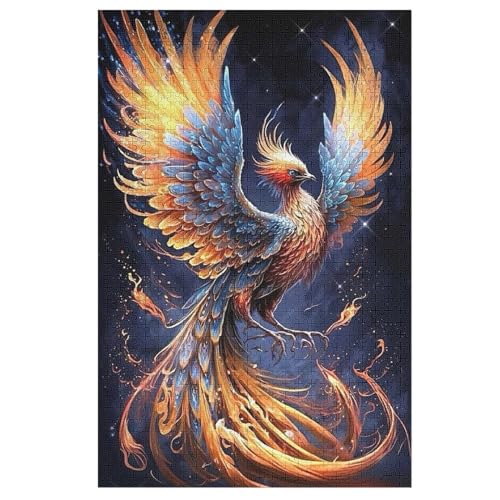 Phönix Puzzle Für Erwachsene 1000 Teile Premium Recyceltes Brett Zum Lernen, Lernspielzeug, Familienspiele Kinder Holzpuzzle （78×53cm） von DDFRTYY