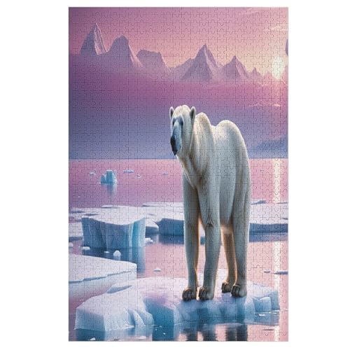 Polar Bär Holzpuzzle 1000 Teile,Puzzles Für Erwachsene, Impossible Puzzle, Kinder Legespiel （78×53cm） von DDFRTYY