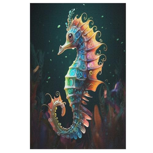 Puzzle 1000 Teile Animal Seahorse Holzpuzzle Für Erwachsene Lernspiel Herausforderungsspielzeug The Puzzles Für Erwachsene Kinder （78×53cm） von DDFRTYY