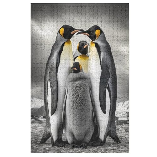 Puzzle 1000 Teile Pinguin Holzpuzzle Für Erwachsene Lernspiel Herausforderungsspielzeug The Puzzles Für Erwachsene Kinder （78×53cm） von DDFRTYY