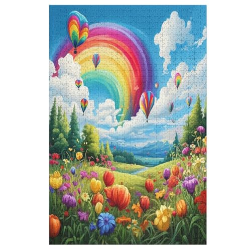 Puzzle 1000 Teile Regenbogenballon Holzpuzzle Für Erwachsene Lernspiel Herausforderungsspielzeug The Puzzles Für Erwachsene Kinder （78×53cm） von DDFRTYY