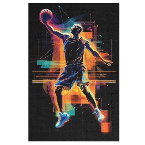 Puzzle Basketball, 1000 Puzzleteile Für Kinder, Holzpuzzles, Geeignet Für Erwachsene Lernspiel, 1000 PCS von DDFRTYY