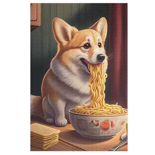 Puzzle Cute Hund, 1000 Puzzleteile Für Kinder, Holzpuzzles, Geeignet Für Erwachsene Lernspiel, （78×53cm） von DDFRTYY