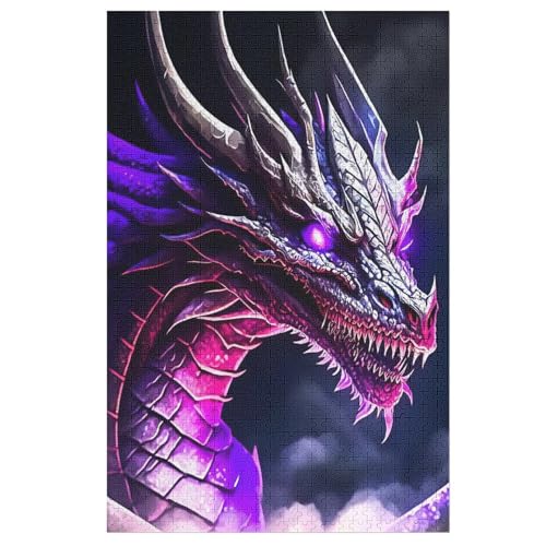 Puzzle Drache, 1000 Puzzleteile Für Kinder, Holzpuzzles, Geeignet Für Erwachsene Lernspiel, （78×53cm） von DDFRTYY