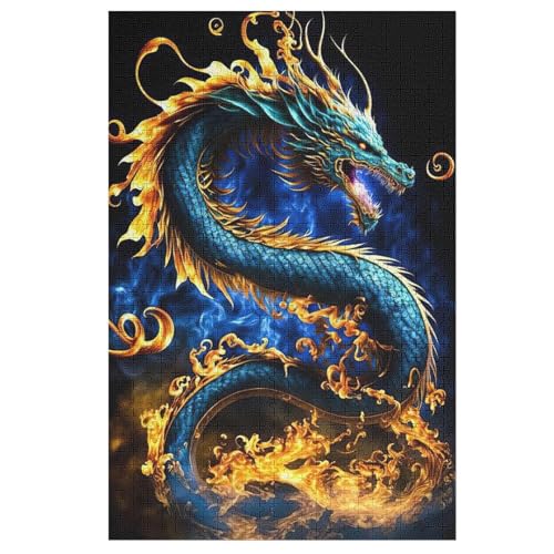 Puzzle Drache, 1000 Puzzleteile Für Kinder, Holzpuzzles, Geeignet Für Erwachsene Lernspiel, 1000 PCS von DDFRTYY