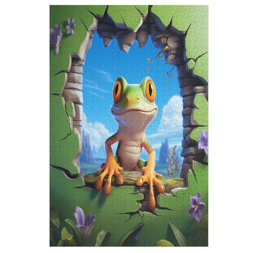 Puzzle Frosch, 1000 Puzzleteile Für Kinder, Holzpuzzles, Geeignet Für Erwachsene Lernspiel, （78×53cm） von DDFRTYY