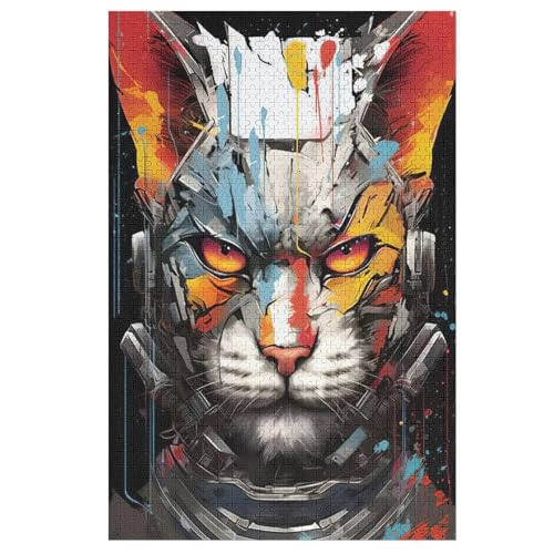 Puzzle Für Erwachsene, 1000 Teile, Katze, Holzpuzzle, Geburtstagsgeschenke, Puzzle Wanddekoration （78×53cm） von DDFRTYY