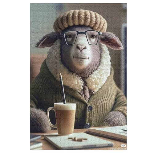 Puzzle Für Erwachsene, 1000 Teile, süßes Schaf, Holzpuzzle, Geburtstagsgeschenke, Puzzle Wanddekoration （78×53cm） von DDFRTYY
