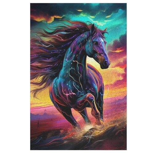 Puzzle Horse, 1000 Puzzleteile Für Kinder, Holzpuzzles, Geeignet Für Erwachsene Lernspiel, （78×53cm） von DDFRTYY