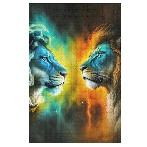 Puzzle Löwe, 1000 Puzzleteile Für Kinder, Holzpuzzles, Geeignet Für Erwachsene Lernspiel, （78×53cm） von DDFRTYY