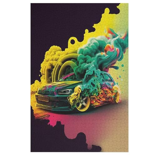 Puzzle Sportwagen, 1000 Puzzleteile Für Kinder, Holzpuzzles, Geeignet Für Erwachsene Lernspiel, 1000 PCS von DDFRTYY