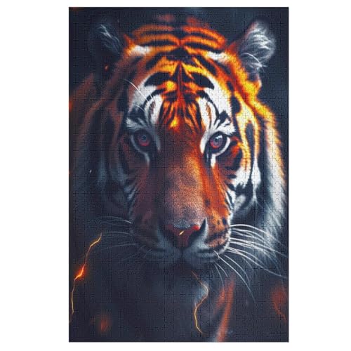 Puzzle Tiger, 1000 Puzzleteile Für Kinder, Holzpuzzles, Geeignet Für Erwachsene Lernspiel, （78×53cm） von DDFRTYY