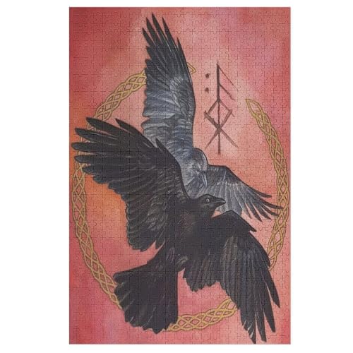 Puzzle Wikinger Myth, 1000 Puzzleteile Für Kinder, Holzpuzzles, Geeignet Für Erwachsene Lernspiel, （78×53cm） von DDFRTYY