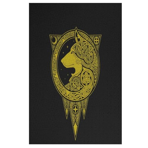Puzzle Wikinger Myth, 1000 Puzzleteile Für Kinder, Holzpuzzles, Geeignet Für Erwachsene Lernspiel, （78×53cm） von DDFRTYY