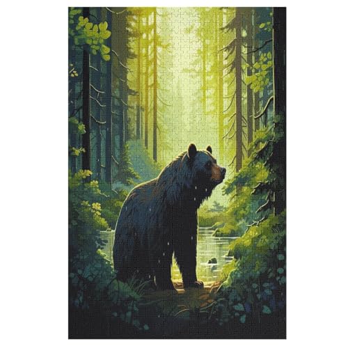 Puzzles Animal Bär, 1000 Teile, Puzzle Aus Holz Für Erwachsene Und Kinder Ab 12 Jahren, Lernspielzeug （78×53cm） von DDFRTYY