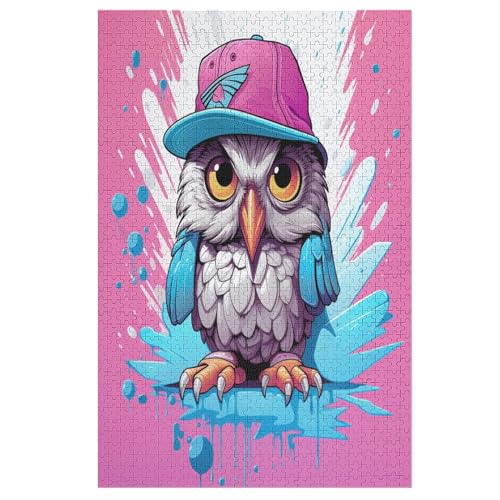 Puzzles Animal Eule, 1000 Teile, Puzzle Aus Holz Für Erwachsene Und Kinder Ab 12 Jahren, Lernspielzeug （78×53cm） von DDFRTYY