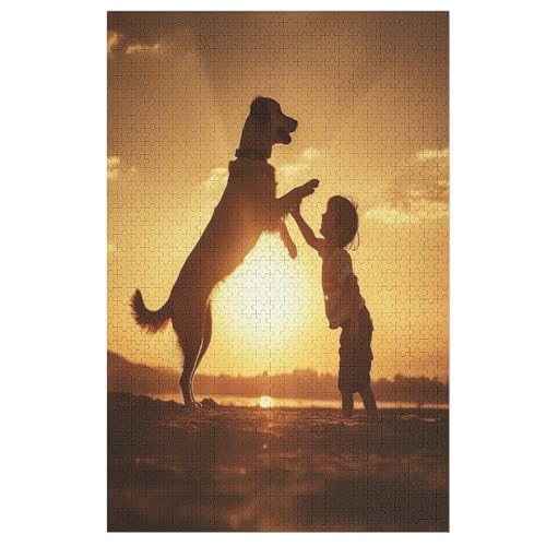 Puzzles Animal Hund, 1000 Teile, Puzzle Aus Holz Für Erwachsene Und Kinder Ab 12 Jahren, Lernspielzeug （78×53cm） von DDFRTYY
