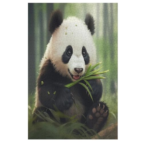 Puzzles Animal Panda, 1000 Teile, Puzzle Aus Holz Für Erwachsene Und Kinder Ab 12 Jahren, Lernspielzeug （78×53cm） von DDFRTYY