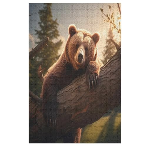 Puzzles Bär, 1000 Teile, Puzzle Aus Holz Für Erwachsene Und Kinder Ab 12 Jahren, Lernspielzeug （78×53cm） von DDFRTYY