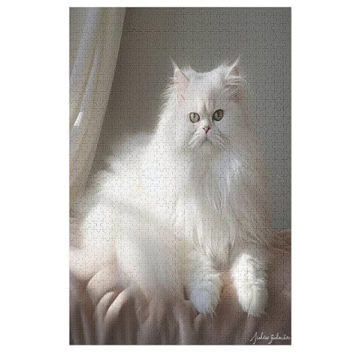 Puzzles Für Erwachsene, 1000 Teile, Animal Katze, Kreative Holzpuzzles, Praktisches Spiel, Familiendekoration （78×53cm） von DDFRTYY