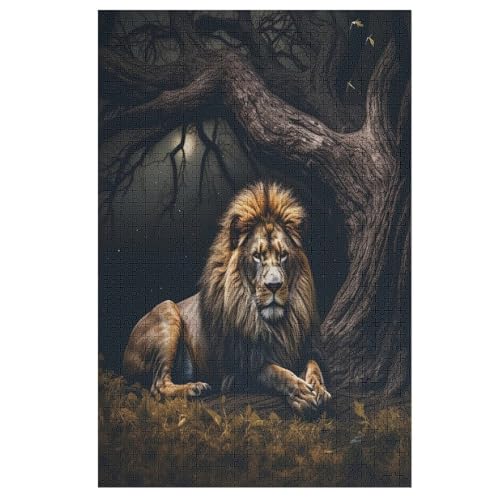 Puzzles Für Erwachsene, 1000 Teile, Animal Löwe, Kreative Holzpuzzles, Praktisches Spiel, Familiendekoration （78×53cm） von DDFRTYY