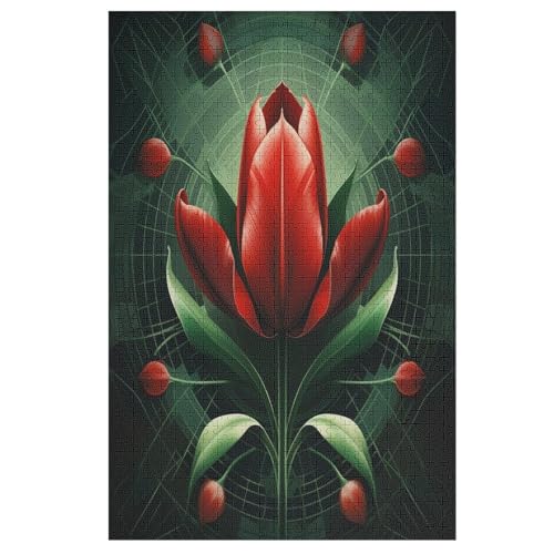 Puzzles Für Erwachsene, 1000 Teile, Blume, Kreative Holzpuzzles, Praktisches Spiel, Familiendekoration （78×53cm） von DDFRTYY