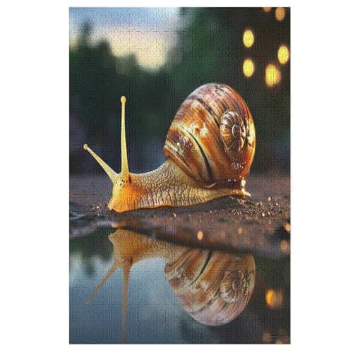Puzzles Für Erwachsene, 1000 Teile, Tierschnecke, Kreative Holzpuzzles, Praktisches Spiel, Familiendekoration （78×53cm） von DDFRTYY