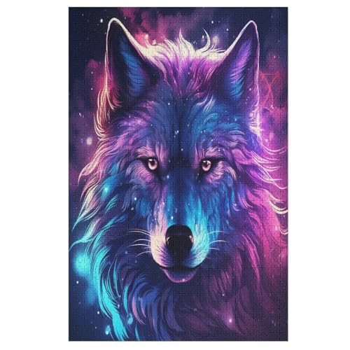Puzzles Für Erwachsene, 1000 Teile, Wolf, Kreative Holzpuzzles, Praktisches Spiel, Familiendekoration （78×53cm） von DDFRTYY