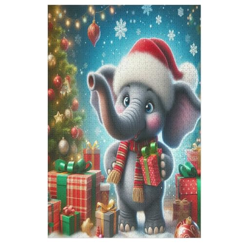 Puzzles Für Erwachsene, Animal Elefant Puzzle, 1000 Teile, Kreatives, Geistiges Spielzeug, Kinder, Montagespiele （78×53cm） von DDFRTYY