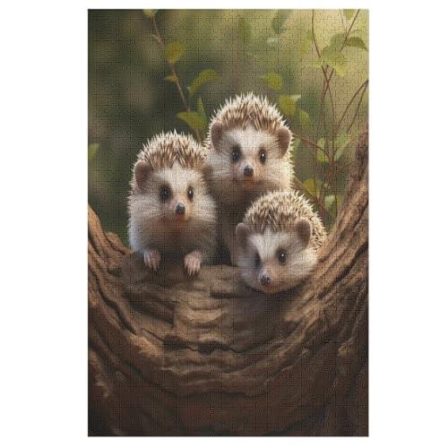 Puzzles Für Erwachsene, Igel Puzzle, 1000 Teile, Kreatives, Geistiges Spielzeug, Kinder, Montagespiele （78×53cm） von DDFRTYY