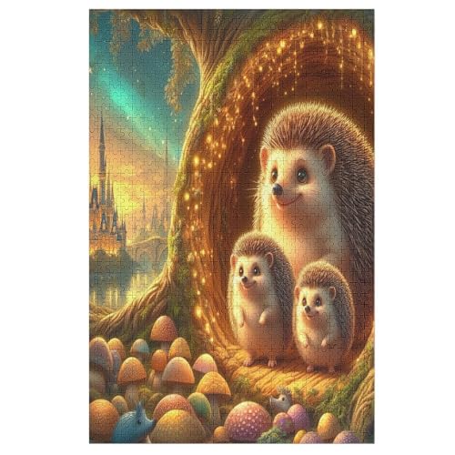 Puzzles Für Erwachsene, Tier Igel Puzzle, 1000 Teile, Kreatives, Geistiges Spielzeug, Kinder, Montagespiele （78×53cm） von DDFRTYY