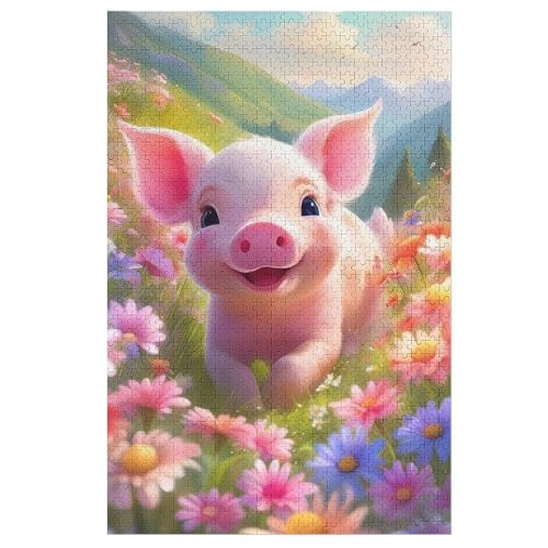 Puzzles Für Erwachsene, süßes Schwein Puzzle, 1000 Teile, Kreatives, Geistiges Spielzeug, Kinder, Montagespiele （78×53cm） von DDFRTYY