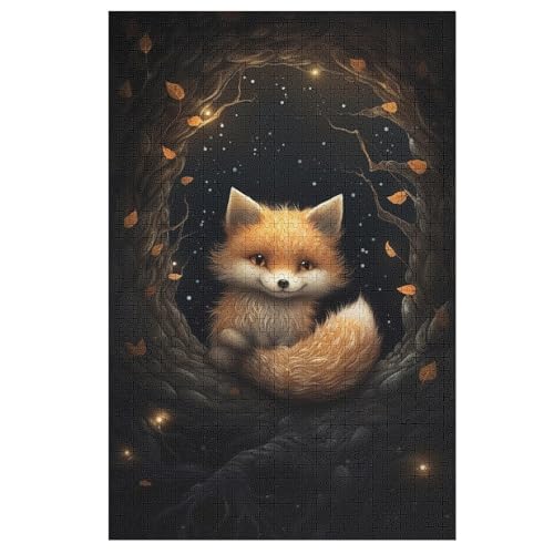 Puzzles Für Erwachsene Animal Fuchs,1000-teilige Puzzle Für Kinder Ab 12 Jahren, Holzpuzzles Für Die Heimdekoration, （78×53cm） von DDFRTYY