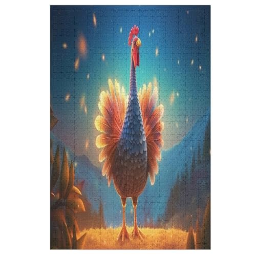 Puzzles Für Erwachsene Animal Hahn,1000-teilige Puzzle Für Kinder Ab 12 Jahren, Holzpuzzles Für Die Heimdekoration, （78×53cm） von DDFRTYY