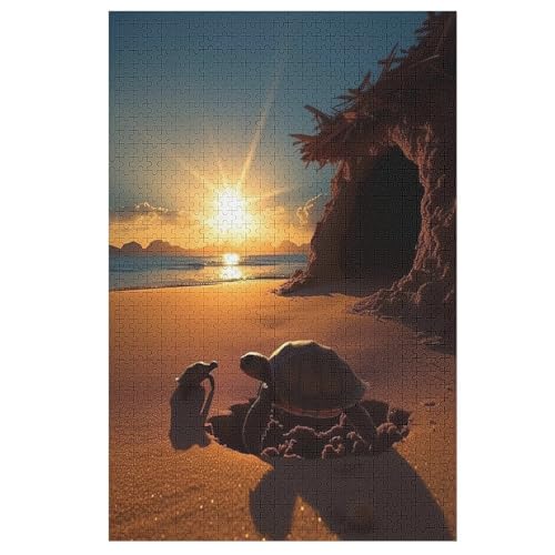 Puzzles Für Erwachsene Animal Schildkröte,1000-teilige Puzzle Für Kinder Ab 12 Jahren, Holzpuzzles Für Die Heimdekoration, （78×53cm） von DDFRTYY