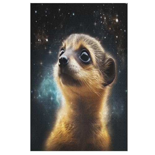 Puzzles Für Erwachsene Erdmännchen,1000-teilige Puzzle Für Kinder Ab 12 Jahren, Holzpuzzles Für Die Heimdekoration, （78×53cm） von DDFRTYY