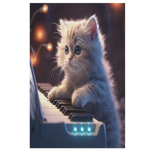 Puzzles Für Erwachsene Katze,1000-teilige Puzzle Für Kinder Ab 12 Jahren, Holzpuzzles Für Die Heimdekoration, （78×53cm） von DDFRTYY