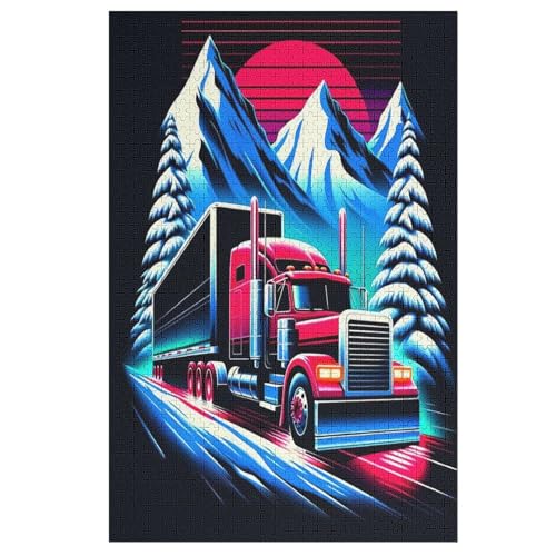 Puzzles Für Erwachsene LKW,1000-teilige Puzzle Für Kinder Ab 12 Jahren, Holzpuzzles Für Die Heimdekoration, （78×53cm） von DDFRTYY