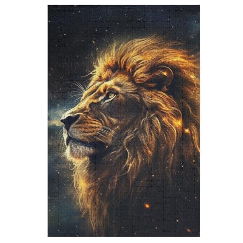 Puzzles Für Erwachsene Löwe,1000-teilige Puzzle Für Kinder Ab 12 Jahren, Holzpuzzles Für Die Heimdekoration, （78×53cm） von DDFRTYY