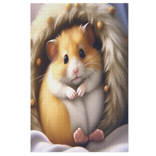 Puzzles Für Erwachsene Tier Hamster,1000-teilige Puzzle Für Kinder Ab 12 Jahren, Holzpuzzles Für Die Heimdekoration, （78×53cm） von DDFRTYY