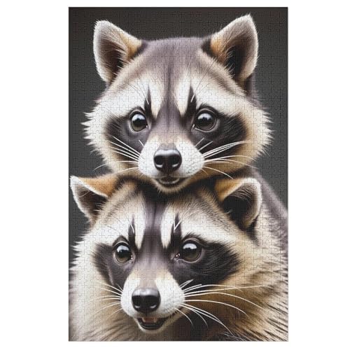 Puzzles Für Erwachsene Waschbär,1000-teilige Puzzle Für Kinder Ab 12 Jahren, Holzpuzzles Für Die Heimdekoration, （78×53cm） von DDFRTYY