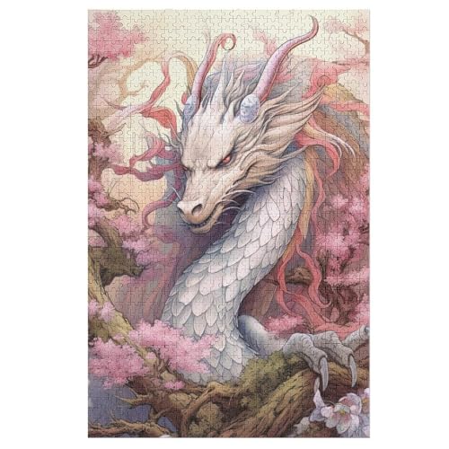 Puzzles Kirsch-Japanischer Drache, 1000 Teile, Puzzle Aus Holz Für Erwachsene Und Kinder Ab 12 Jahren, Lernspielzeug （78×53cm） von DDFRTYY