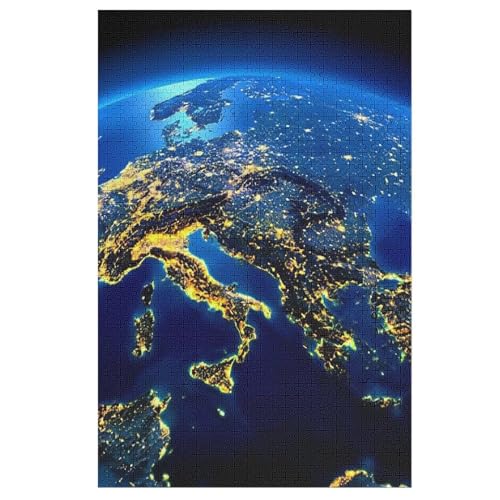 Puzzles Mappemonde, 1000 Teile, Puzzle Aus Holz Für Erwachsene Und Kinder Ab 12 Jahren, Lernspielzeug （78×53cm） von DDFRTYY