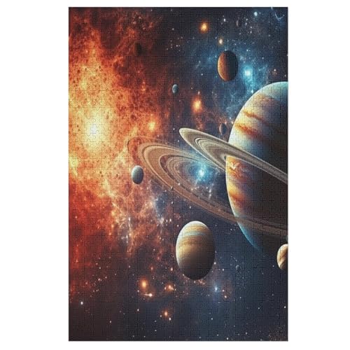 Puzzles Planet, 1000-teiliges Holzpuzzle Für Erwachsene Und Kinder Ab 12 Jahren. Tolles Geschenk Für Erwachsene （78×53cm） von DDFRTYY