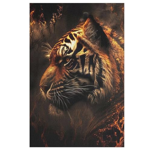 Puzzles Tiger, 1000 Teile, Puzzle Aus Holz Für Erwachsene Und Kinder Ab 12 Jahren, Lernspielzeug （78×53cm） von DDFRTYY