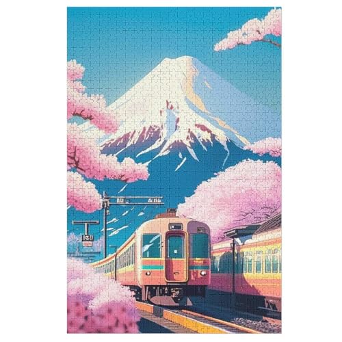 Puzzles Train, 1000 Teile, Puzzle Aus Holz Für Erwachsene Und Kinder Ab 12 Jahren, Lernspielzeug （78×53cm） von DDFRTYY