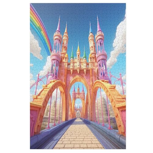 Regenbogenbrücke Puzzle 1000 Teile, Holzpuzzle Für Erwachsene Kinder, Impossible Puzzles, Geschicklichkeitsspiel Für Die Ganze Familie （78×53cm） von DDFRTYY